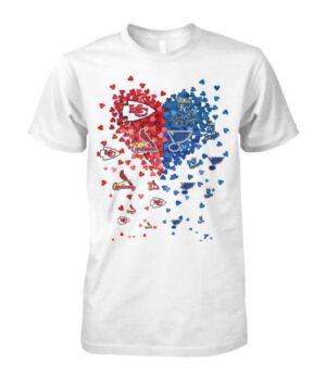 St. Louis Blues Cardinals Kansas City Chiefs and Royals In My Heart 2D T-Shirt