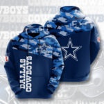 Dallas Cowboys Hoodies Blue Camo All Over Print V55