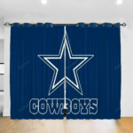 Dallas Cowboys Logo Blue Background Blackout Window Curtain For Living