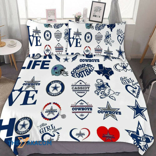 Dallas American Football Team Dem Boyz Cowboys Football This Girl Loves Set Comforter Duvet Cover With Two Pillowcase Bedding Set