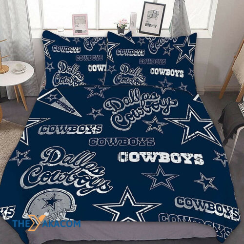 Dallas American Football Team Dem Boyz Cowboys Star Helmet Set Comforter Duvet Cover With Two Pillowcase Bedding Set