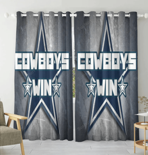 Dallas Cowboys Cowboys Win Stars Blackout Window Curtain 2 Panels For