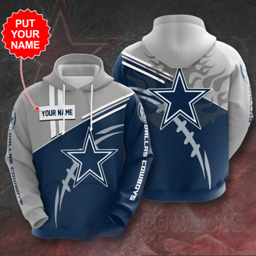 Dallas Cowboys Custom Name Hoodies With Stars V06