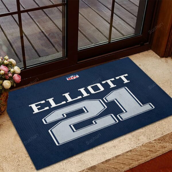 Dallas Cowboys Elliott 21 Jersey Foldable Doormat Indoor Outdoor Welco