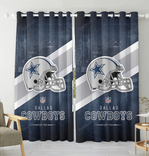 Dallas Cowboys EST 1960 Helmet City Blackout Window Curtain 2 Panels F