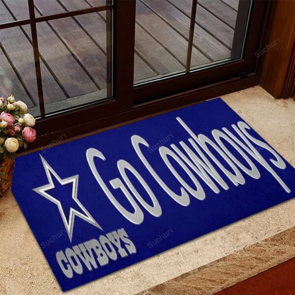 Dallas Cowboys Go Cowboys Navy Foldable Doormat Indoor Outdoor Welcome