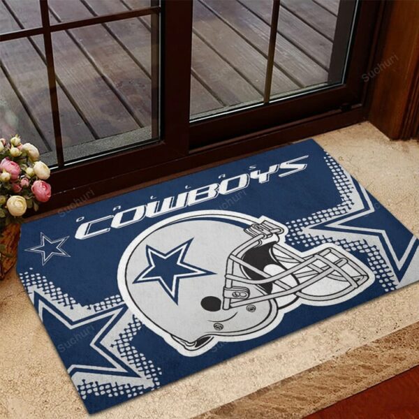 Dallas Cowboys Helmet Star Navy1 Foldable Doormat Indoor Outdoor Welco