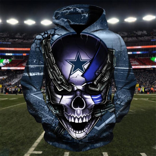 Dallas Cowboys Hoodies Skull All Over Print V22