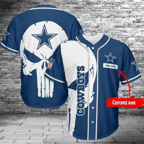 Dallas Cowboys Jersey Skull Custom Name V08