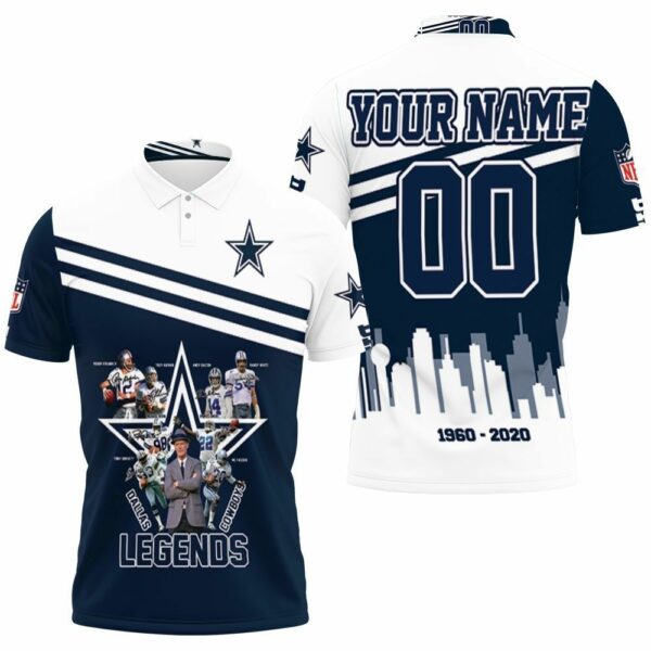 Dallas Cowboys Legends Signature Anniversary For Fan Personalized Polo Shirt