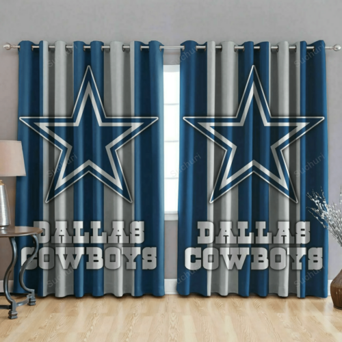 Dallas Cowboys Logo Blackout Window Curtain 21 For Living Room Bed Roo