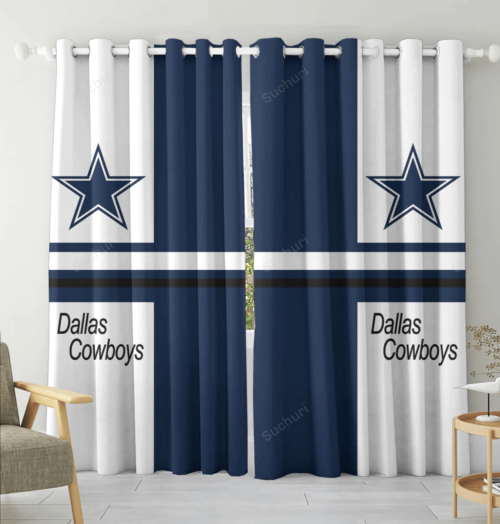 Dallas Cowboys Logo Blackout Window Curtain For Living Room Bed Room G