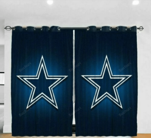 Dallas Cowboys Logo Blue Background Blackout Window Curtain 2 For Livi