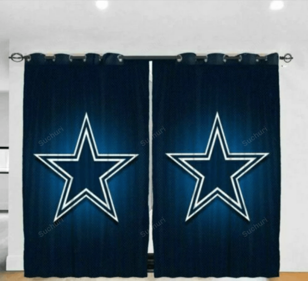 Dallas Cowboys Logo Blue Background Blackout Window Curtain 2 For Livi