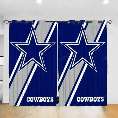 Dallas Cowboys Logo Helmet Blackout Window Curtain For Living Room Bed