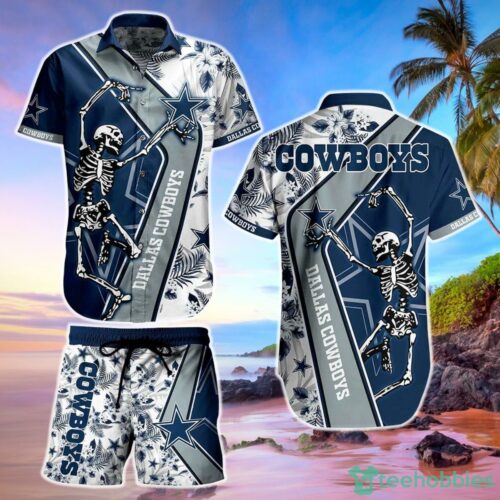 Dallas Cowboys NFL Hawaiian Shirt Anf Short Sekeleton Design Hot Short Styles For Men Women