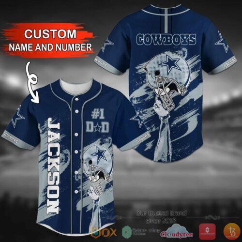 Dallas Cowboys Nfl Personalized Dark Blue White Baseball Jersey Shirt - Hot Sale 2025