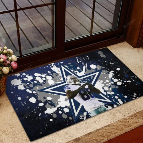 Dallas Cowboys Player Painting Star Foldable Doormat Indoor Outdoor We