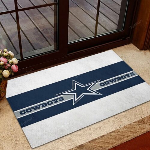 Dallas Cowboys Star Cowboys Ribbon Foldable Doormat Indoor Outdoor Wel