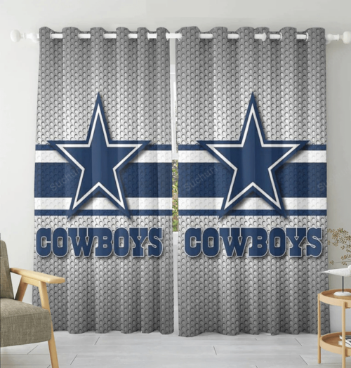 Dallas Cowboys Star Gray Blackout Window Curtain 2 Panels For Living R