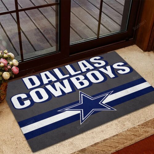 Dallas Cowboys Star Navy White Line Foldable Doormat Indoor Outdoor We