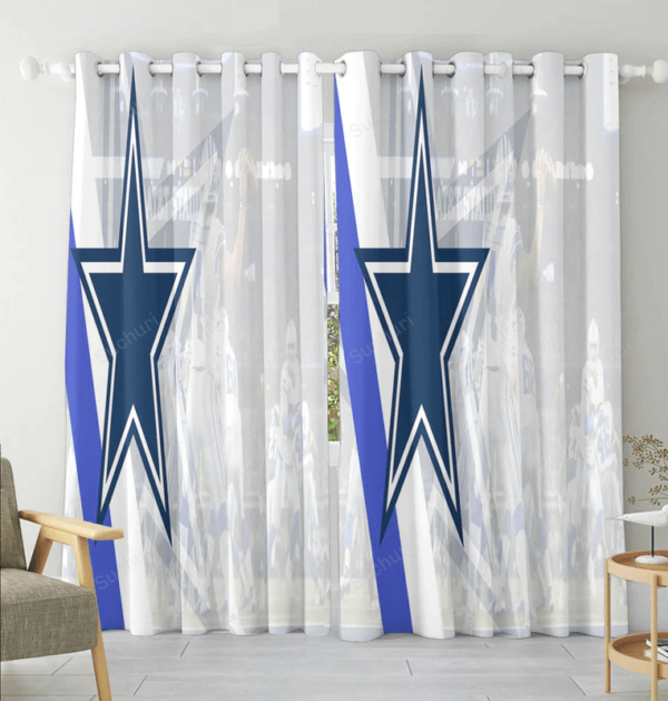 Dallas Cowboys Star PreScott Playing Blackout Window Curtain 2 Panels