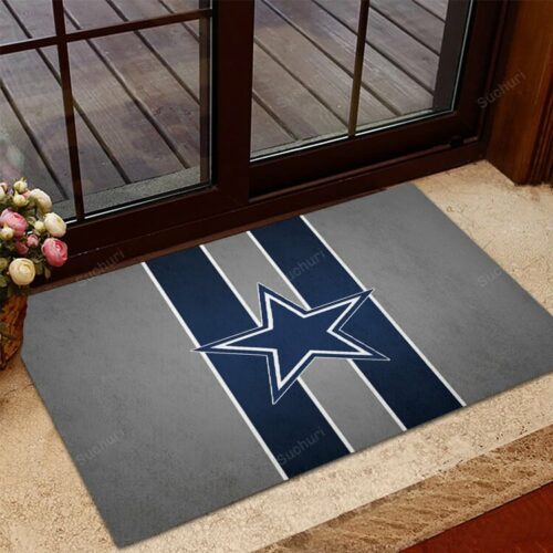 Dallas Cowboys Star Striped Gray Foldable Doormat Indoor Outdoor Welco