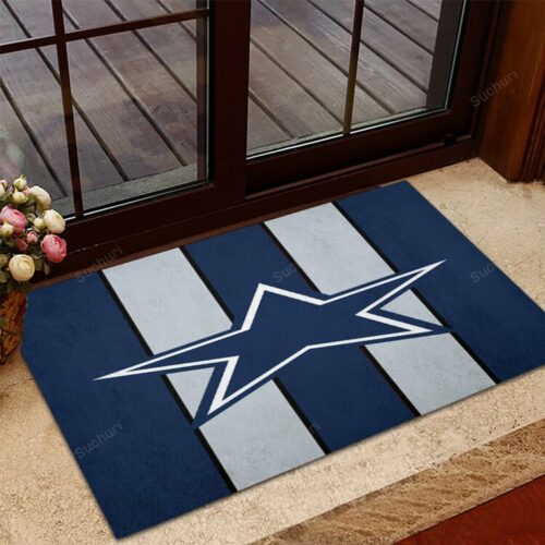 Dallas Cowboys Star Striped Navy Foldable Doormat Indoor Outdoor Welco