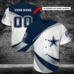 Dallas Cowboys Jersey Custom White and Blue V02