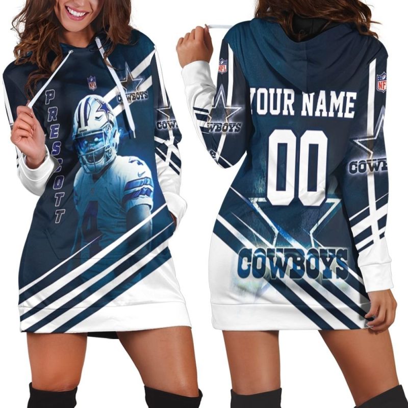 Dak Prescott 4 Dallas Cowboys 3d Personalized Hoodie Dress