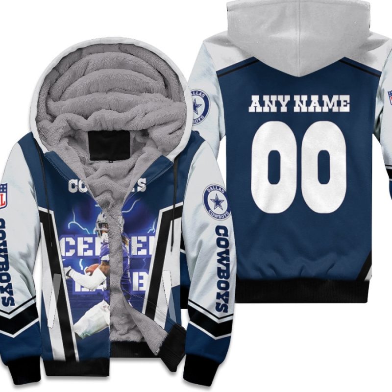 Dallas Cowboys Ceedee Lamb 00 Any Name Dark Blue Jersey Style Gift With Custom Number Name For Dallas Cowboys Fans Lamb Fans Fleece Hoodie