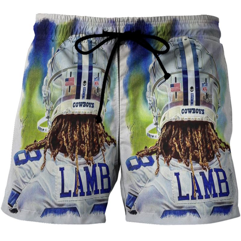 Dallas Cowboys Ceedee Lamb6 3D All Over Print Summer Beach Hawaiian Short