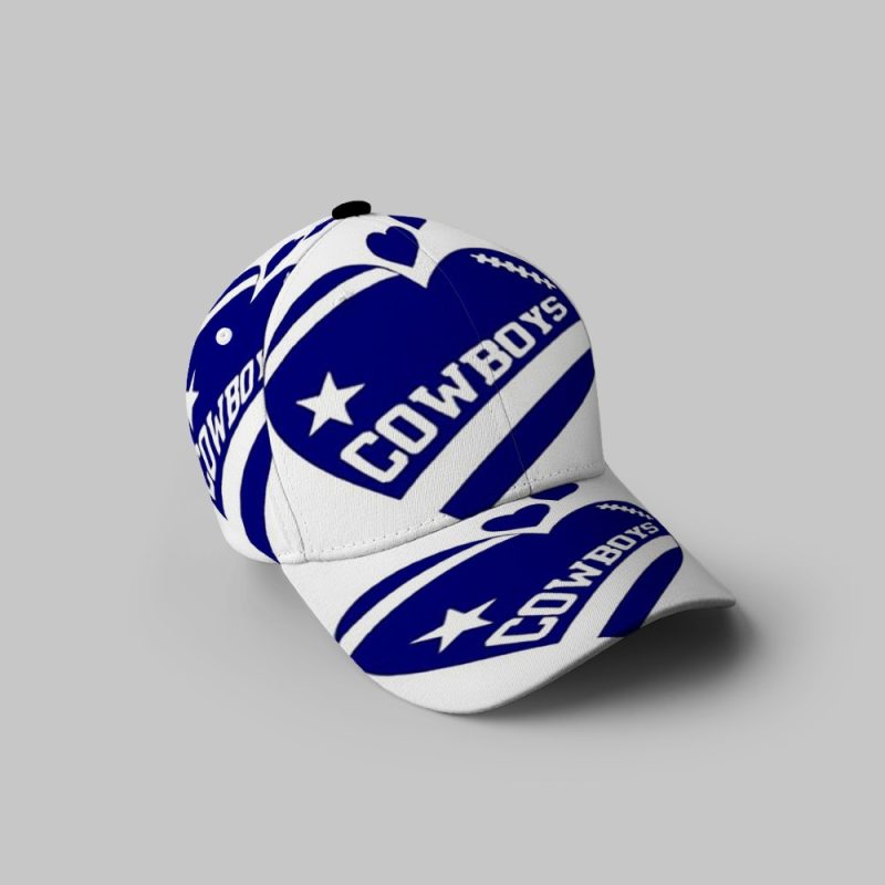 Dallas Cowboys Cowboys Ball Heart 3D Printing Baseball Cap Classic Hat - Potatoke