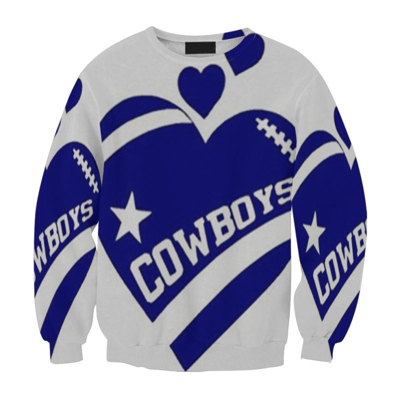 Dallas Cowboys Cowboys Ball Heart Gift For Fan 3D Full Printing Sweatshirt