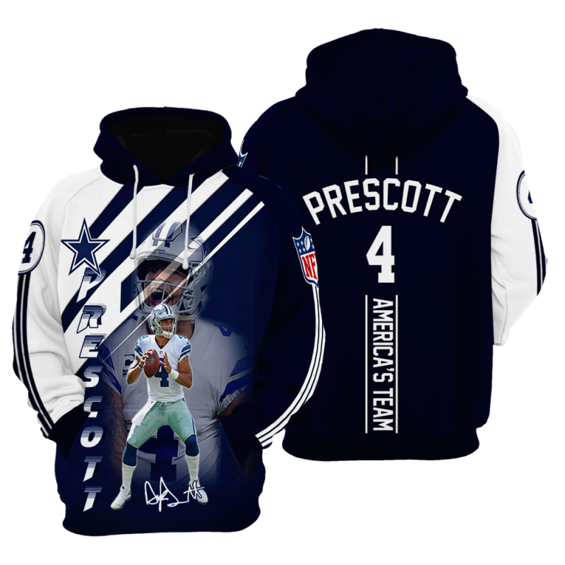 Dallas Cowboys Dak Prescott 3D Hoodie Sweatshirt For Fans Men Women All Over Printed Hoodie