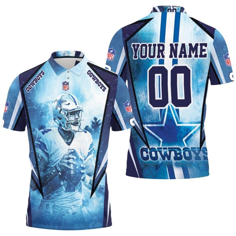 Dallas Cowboys Dak Prescott 4 Personalized Polo Shirt