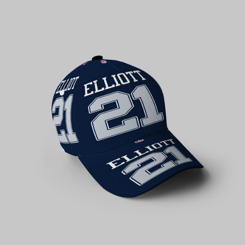 Dallas Cowboys Elliott 21 Jersey 3D Printing Baseball Cap Classic Hat - Potatoke