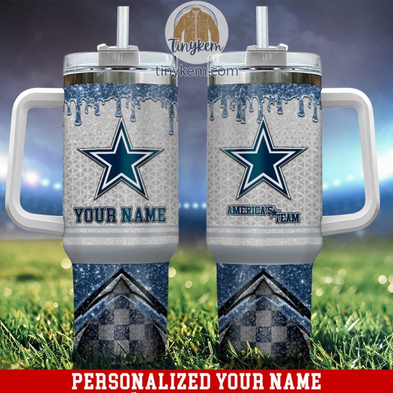 Dallas Cowboys Glitter NFL Custom Stanley Cup 40 oz 30 oz Tumbler With Handle | StormMerch