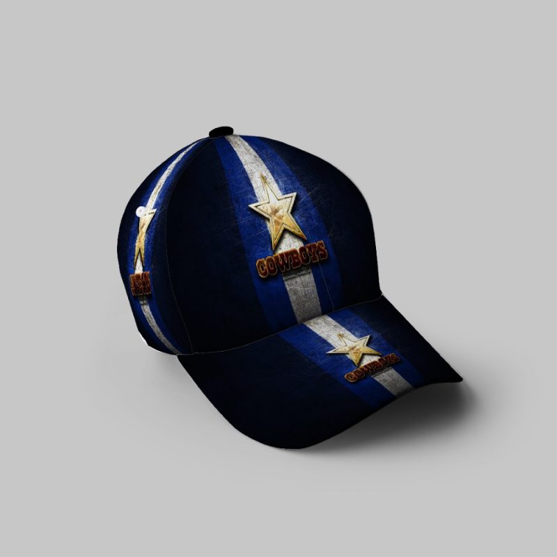 Dallas Cowboys Golden Star 3D Printing Baseball Cap Classic Hat - Potatoke