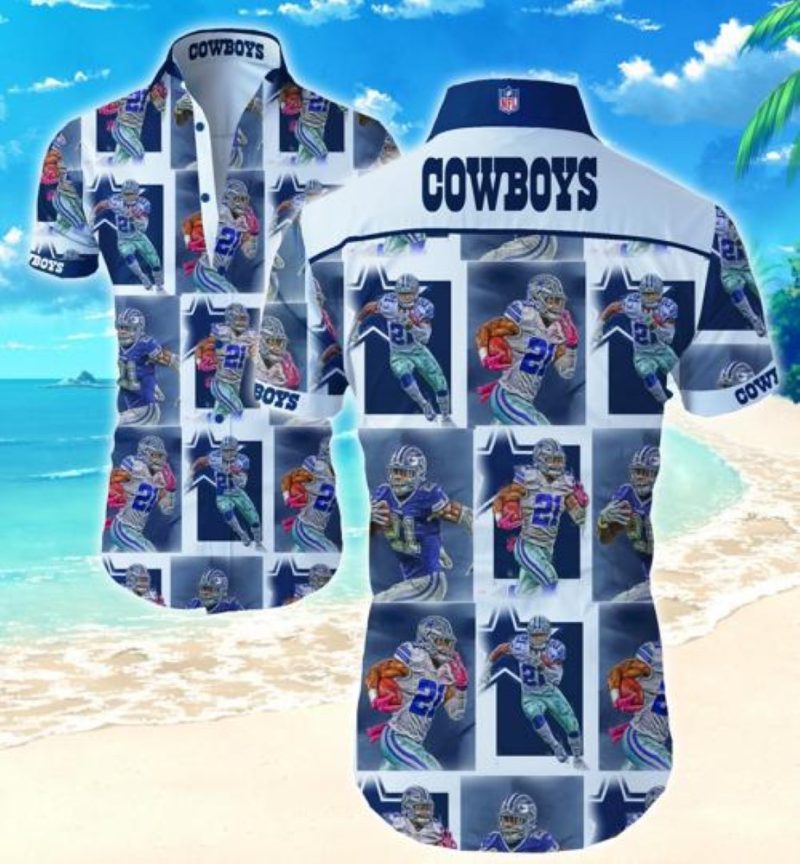 Dallas Cowboys Hawaiian Shirt Summer H20 Tropical Flower Slim Fit Body - Potatoke