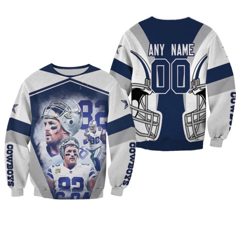 Dallas Cowboys Jason Witten 00 White Jersey Style 3D Allover Gift With Custom Number Name For Cowboys Fans Sweater