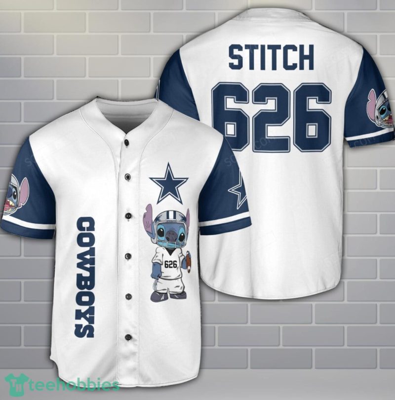 Dallas Cowboys Lilo And Stitch Baseball Jersey Shirt Custom Name Number Team Gift