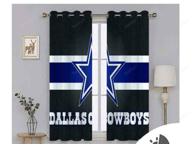 Dallas Cowboys Logo Blackout Window Curtain 17 For Living Room Bed Roo