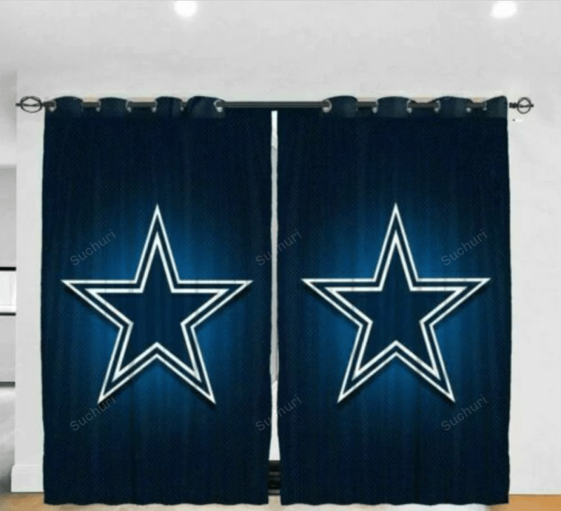 Dallas Cowboys Logo Blue Background Blackout Window Curtain 2 For Livi