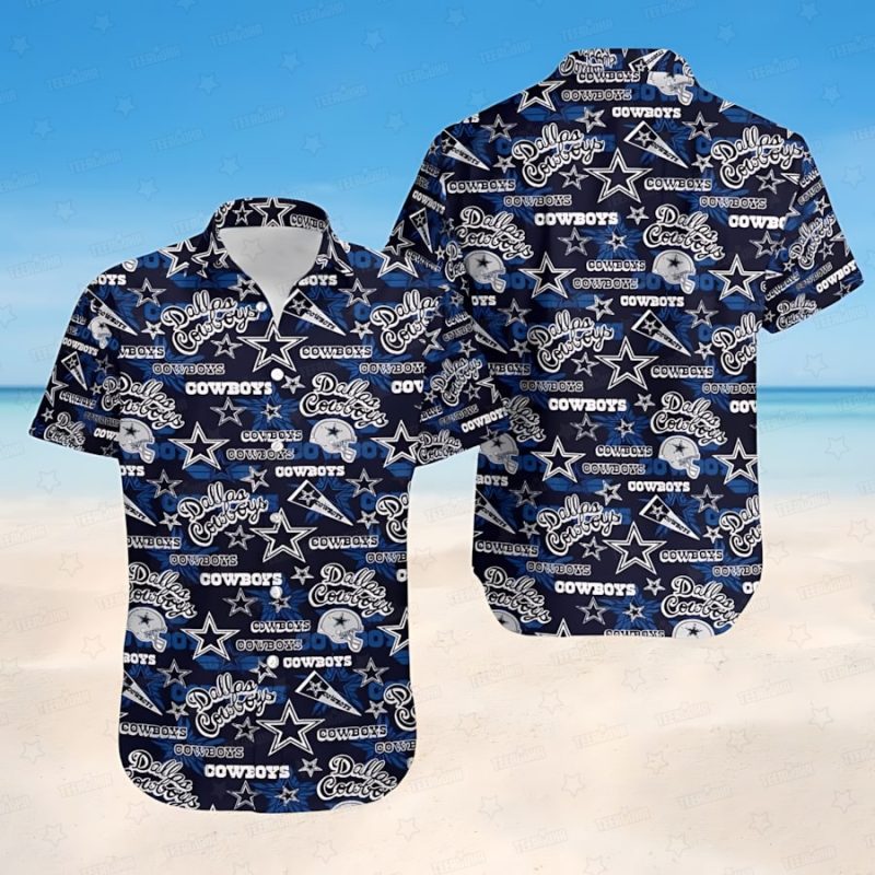 Dallas Cowboys Logo Frenzy Hawaiian Shirt - TeeAloha