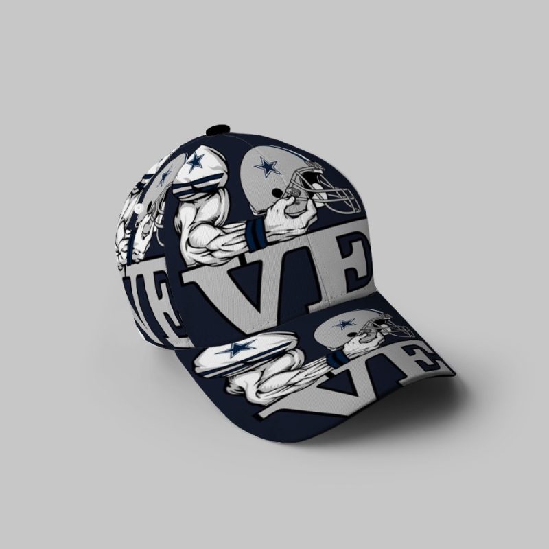 Dallas Cowboys Love Arm Helmet 3D Printing Baseball Cap Classic Hat - Potatoke