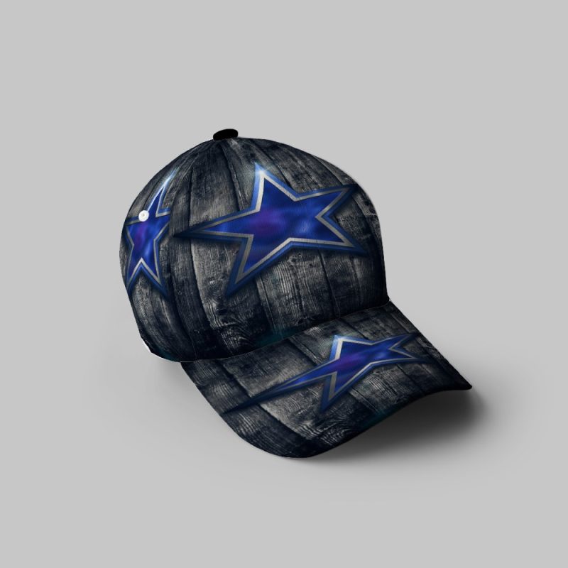 Dallas Cowboys Metal Star Wood 3D Printing Baseball Cap Classic Hat - Potatoke