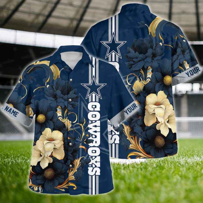 Dallas Cowboys Midnight Bloom Hawaiian Shirt - TeeAloha