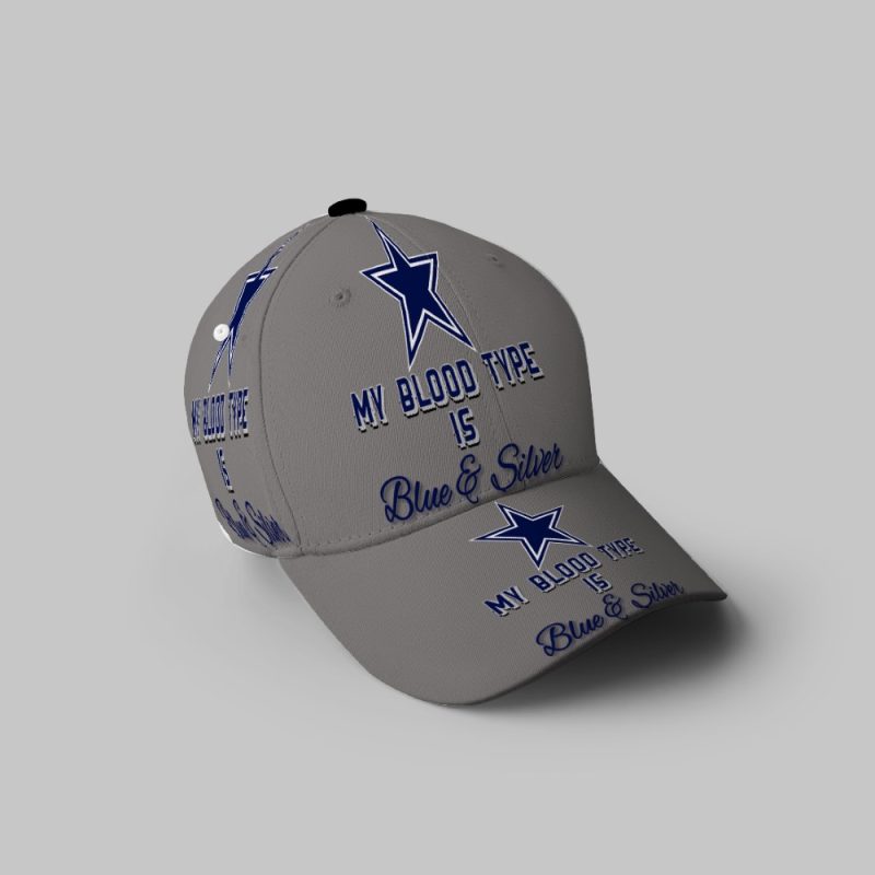 Dallas Cowboys My Blood Type 3D Printing Baseball Cap Classic Hat - Potatoke