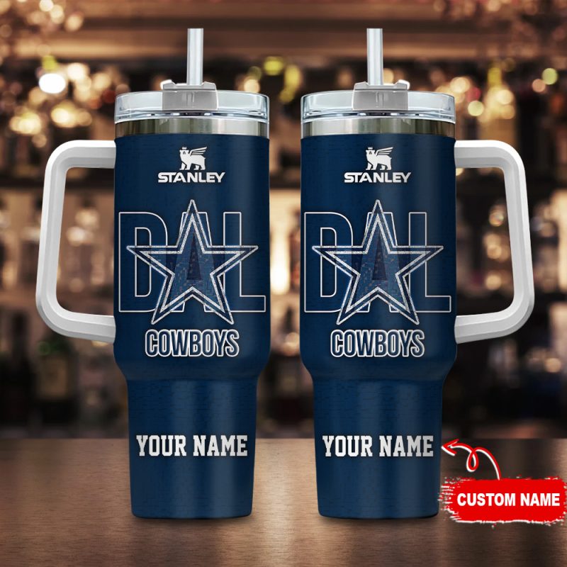 Dallas Cowboys NFL 3D Logo Custom Stanley Cup 40 oz 30 oz Tumbler With Handle | StormMerch